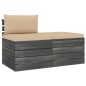 vidaXL Muebles de jardín de palets 2 piezas cojines madera maciza pino vidaXL Muebles de jardín de palets 2 piezas cojines madera maciza pino
