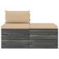 vidaXL Muebles de jardín de palets 2 piezas cojines madera maciza pino vidaXL Muebles de jardín de palets 2 piezas cojines madera maciza pino