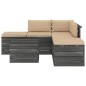vidaXL Muebles de jardín de palets 6 piezas cojines madera maciza pino