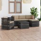vidaXL Muebles de jardín de palets 6 piezas cojines madera maciza pino vidaXL Muebles de jardín de palets 6 piezas cojines madera maciza pino