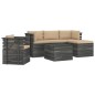 vidaXL Muebles de jardín de palets 6 piezas cojines madera maciza pino vidaXL Muebles de jardín de palets 6 piezas cojines madera maciza pino