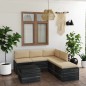 vidaXL Muebles de palets para jardín 6 pzas con cojines madera de pino