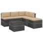 vidaXL Muebles de palets para jardín 6 pzas con cojines madera de pino