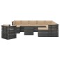 vidaXL Muebles de palets de jardín 12 pzas cojines madera maciza pino vidaXL Muebles de palets de jardín 12 pzas cojines madera maciza pino