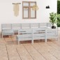 vidaXL Juego de muebles de jardín 11 pzas madera maciza de pino blanco vidaXL Juego de muebles de jardín 11 pzas madera maciza de pino blanco