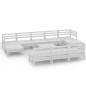 vidaXL Juego de muebles de jardín 11 pzas madera maciza de pino blanco vidaXL Juego de muebles de jardín 11 pzas madera maciza de pino blanco