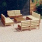 vidaXL Muebles de jardín 9 piezas cojines madera de pino crema vidaXL Muebles de jardín 9 piezas cojines madera de pino crema