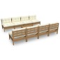 vidaXL Juego de muebles de jardín 9 pzas y cojines madera maciza pino vidaXL Juego de muebles de jardín 9 pzas y cojines madera maciza pino