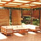 vidaXL Muebles de jardín 11 pzas y cojines madera de pino marrón miel vidaXL Muebles de jardín 11 pzas y cojines madera de pino marrón miel