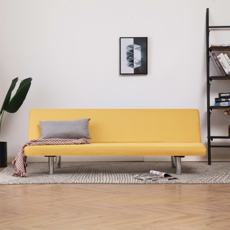 vidaXL Sofá cama de poliéster amarillo