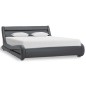 vidaXL Estructura de cama con LED de cuero sintético gris 140x200 cm vidaXL Estructura de cama con LED de cuero sintético gris 140x200 cm