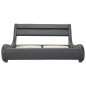 vidaXL Estructura de cama con LED de cuero sintético gris 140x200 cm vidaXL Estructura de cama con LED de cuero sintético gris 140x200 cm
