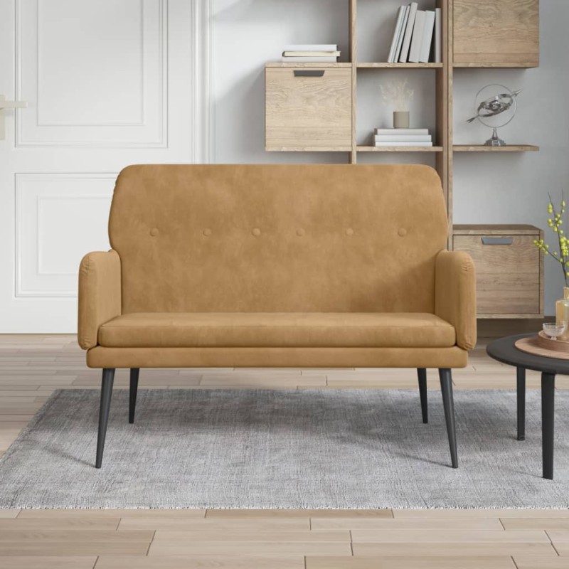vidaXL Banco de terciopelo marrón 108x79x79 cm vidaXL Banco de terciopelo marrón 108x79x79 cm