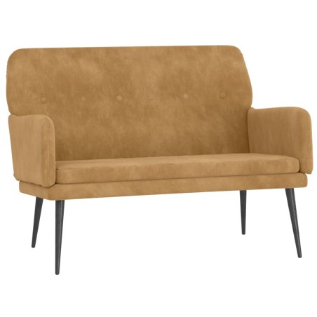 vidaXL Banco de terciopelo marrón 108x79x79 cm