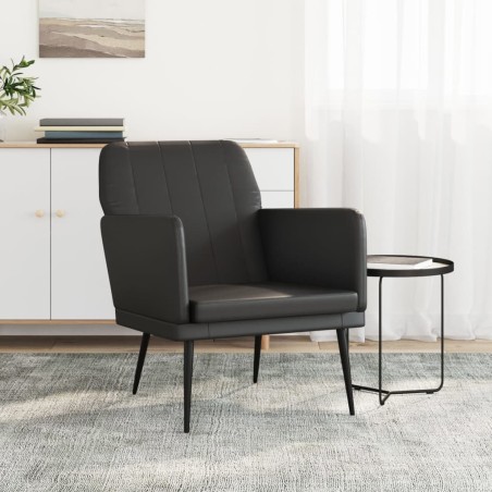 vidaXL Sillón de cuero sintético negro 61x78x80 cm