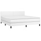 vidaXL Cama box spring con colchón cuero sintético blanco 160x200 cm