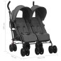 vidaXL Carrito para gemelos de acero gris antracita