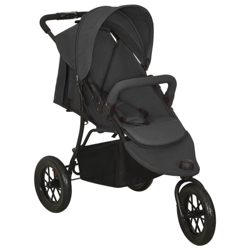 vidaXL Cochecito de bebé de acero gris antracita vidaXL Cochecito de bebé de acero gris antracita