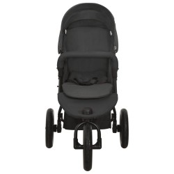 vidaXL Cochecito de bebé de acero gris antracita