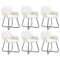 vidaXL Sillas de comedor 6 unidades tela color crema vidaXL Sillas de comedor 6 unidades tela color crema
