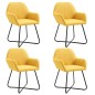 vidaXL Sillas de comedor 4 unidades tela amarillo