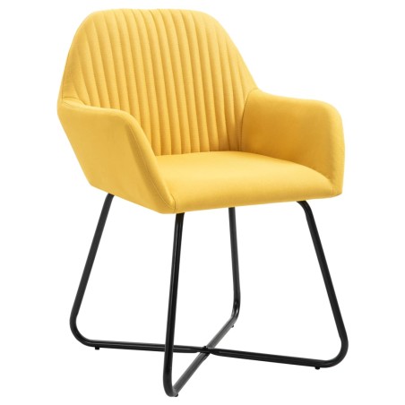 vidaXL Sillas de comedor 4 unidades tela amarillo