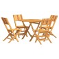 vidaXL Juego de comedor para jardín 5 piezas madera maciza de teca vidaXL Juego de comedor para jardín 5 piezas madera maciza de teca