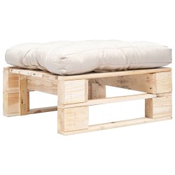 vidaXL Otomana de palets de jardín con cojín arena madera natural