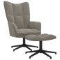 vidaXL Silla de relajación con reposapiés terciopelo gris claro vidaXL Silla de relajación con reposapiés terciopelo gris claro