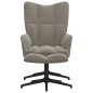 vidaXL Silla de relajación con reposapiés terciopelo gris claro vidaXL Silla de relajación con reposapiés terciopelo gris claro
