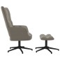 vidaXL Silla de relajación con reposapiés terciopelo gris claro vidaXL Silla de relajación con reposapiés terciopelo gris claro