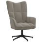 vidaXL Silla de relajación con reposapiés terciopelo gris claro vidaXL Silla de relajación con reposapiés terciopelo gris claro