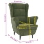 vidaXL Sillón de terciopelo verde claro vidaXL Sillón de terciopelo verde claro
