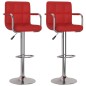 vidaXL Taburetes de cocina 2 unidades cuero sintético rojo vino tinto vidaXL Taburetes de cocina 2 unidades cuero sintético rojo vino tinto