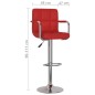 vidaXL Taburetes de cocina 2 unidades cuero sintético rojo vino tinto vidaXL Taburetes de cocina 2 unidades cuero sintético rojo vino tinto