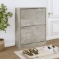 vidaXL Mueble zapatero madera contrachapada gris hormigón 63x24x81cm vidaXL Mueble zapatero madera contrachapada gris hormigón 63x24x81cm