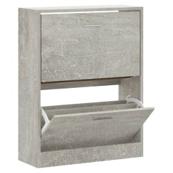 vidaXL Mueble zapatero madera contrachapada gris hormigón 63x24x81cm