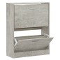 vidaXL Mueble zapatero madera contrachapada gris hormigón 63x24x81cm vidaXL Mueble zapatero madera contrachapada gris hormigón 63x24x81cm