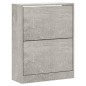 vidaXL Mueble zapatero madera contrachapada gris hormigón 63x24x81cm vidaXL Mueble zapatero madera contrachapada gris hormigón 63x24x81cm