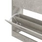 vidaXL Mueble zapatero madera contrachapada gris hormigón 63x24x81cm vidaXL Mueble zapatero madera contrachapada gris hormigón 63x24x81cm