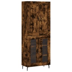vidaXL Aparador alto madera contrachapada roble ahumado 69,5x34x180 cm