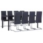 vidaXL Juego de comedor 9 piezas cuero sintético negro vidaXL Juego de comedor 9 piezas cuero sintético negro