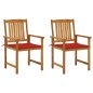 vidaXL Sillas de jardín con cojines 2 unidades madera maciza de acacia vidaXL Sillas de jardín con cojines 2 unidades madera maciza de acacia