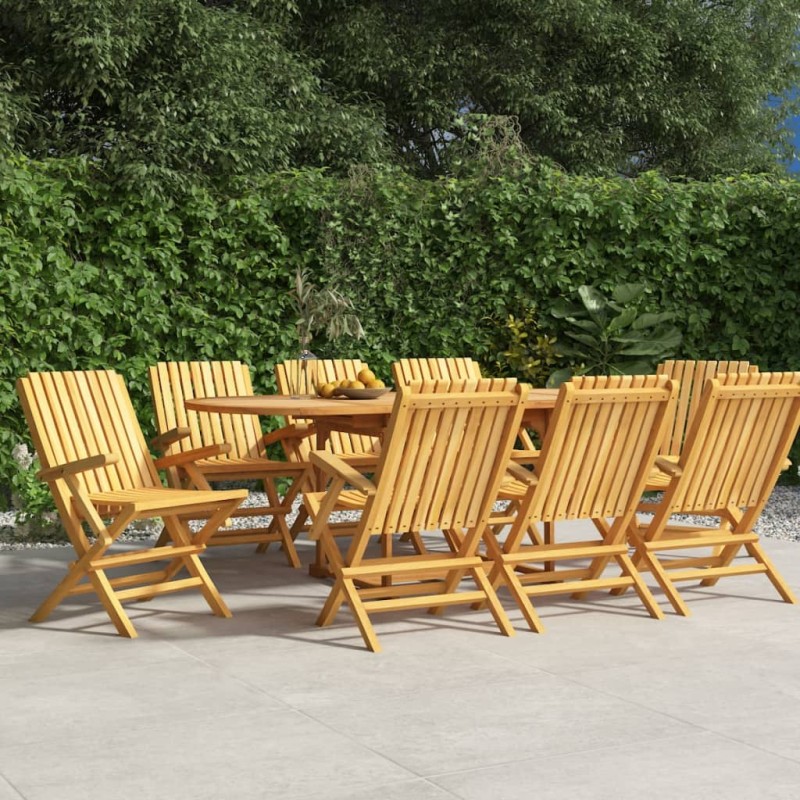 vidaXL Sillas de jardín plegables 8 uds madera maciza teca 61x67x90 cm vidaXL Sillas de jardín plegables 8 uds madera maciza teca 61x67x90 cm