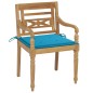 vidaXL Sillas Batavia 2 uds teca maciza con cojines azul vidaXL Sillas Batavia 2 uds teca maciza con cojines azul