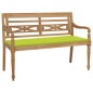 vidaXL Banco Batavia madera maciza teca y cojín verde brillante 120 cm vidaXL Banco Batavia madera maciza teca y cojín verde brillante 120 cm
