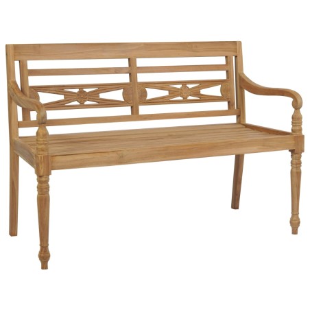 vidaXL Banco Batavia madera maciza teca y cojín verde brillante 120 cm