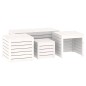 vidaXL Juego de cajas de jardín 4 piezas madera maciza de pino blanco vidaXL Juego de cajas de jardín 4 piezas madera maciza de pino blanco