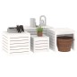 vidaXL Juego de cajas de jardín 4 piezas madera maciza de pino blanco vidaXL Juego de cajas de jardín 4 piezas madera maciza de pino blanco