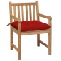 vidaXL Sillas de jardín 2 uds madera maciza de teca con cojines rojos vidaXL Sillas de jardín 2 uds madera maciza de teca con cojines rojos